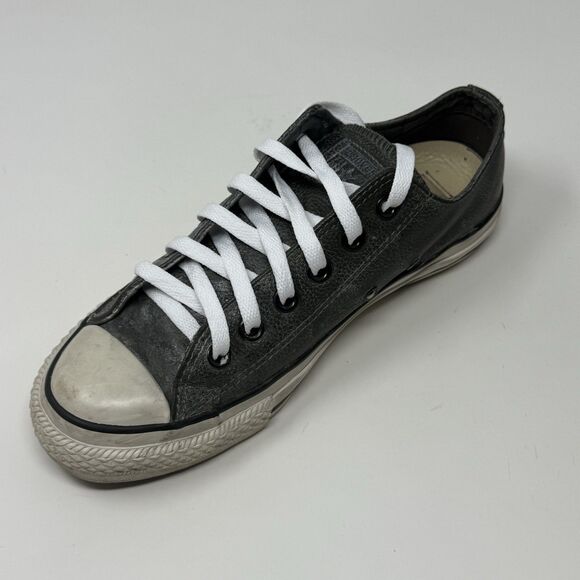 Converse John Varvatos Sneakers Womens 7.5 Gray Leather Distressed Lace Up Shoes - Picture 10 of 16